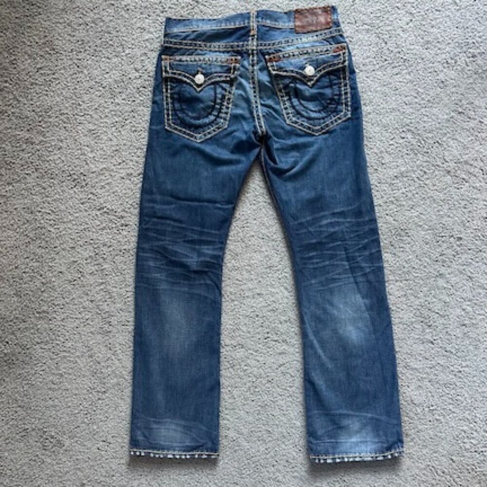 True Religion Vintage Ricky Super T Jeans - Men's 34x33 -Thick Stitch, USA - EUC - Picture 8 of 16